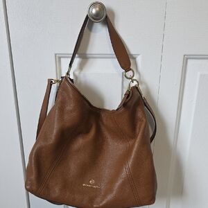 Michael Kors Brown Leather Hobo Shoulder/Crossbody Bag